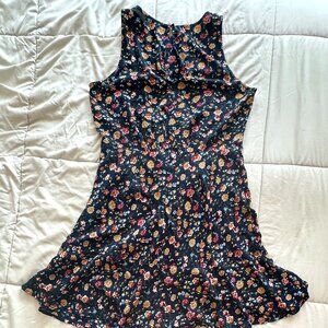 J.Crew Floral Sleeveless Fit & Flare Dress | Black Rose Print | Size Medium